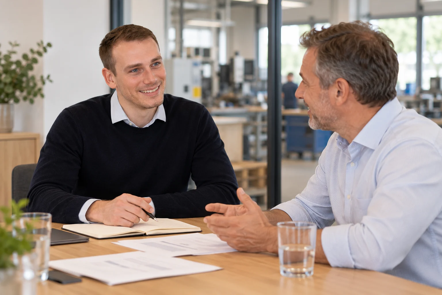 Christoph Bechtle im Beratungsgespräch mit einem Unternehmer