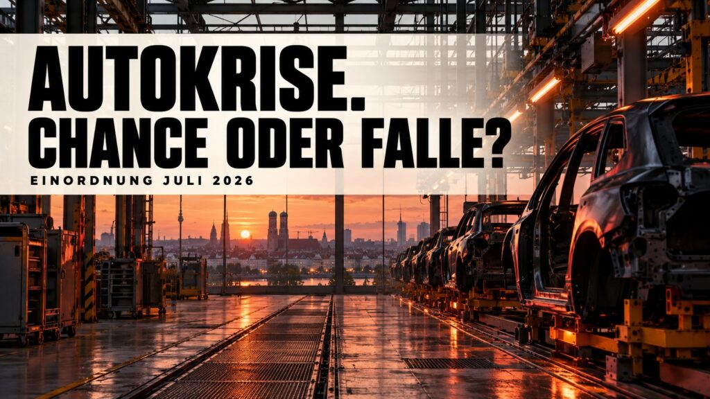 Autokrise oder Kaufchance? Was Stellenabbau und Absatzkrise für dein Depot und deine Immobilie bedeuten – illustratives Titelmotiv