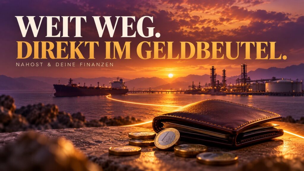 Vom Persischen Golf in dein Portemonnaie: Wie die Nahost-Krise Inflation, Zinsen und dein Vermögen beeinflusst – illustratives Titelmotiv